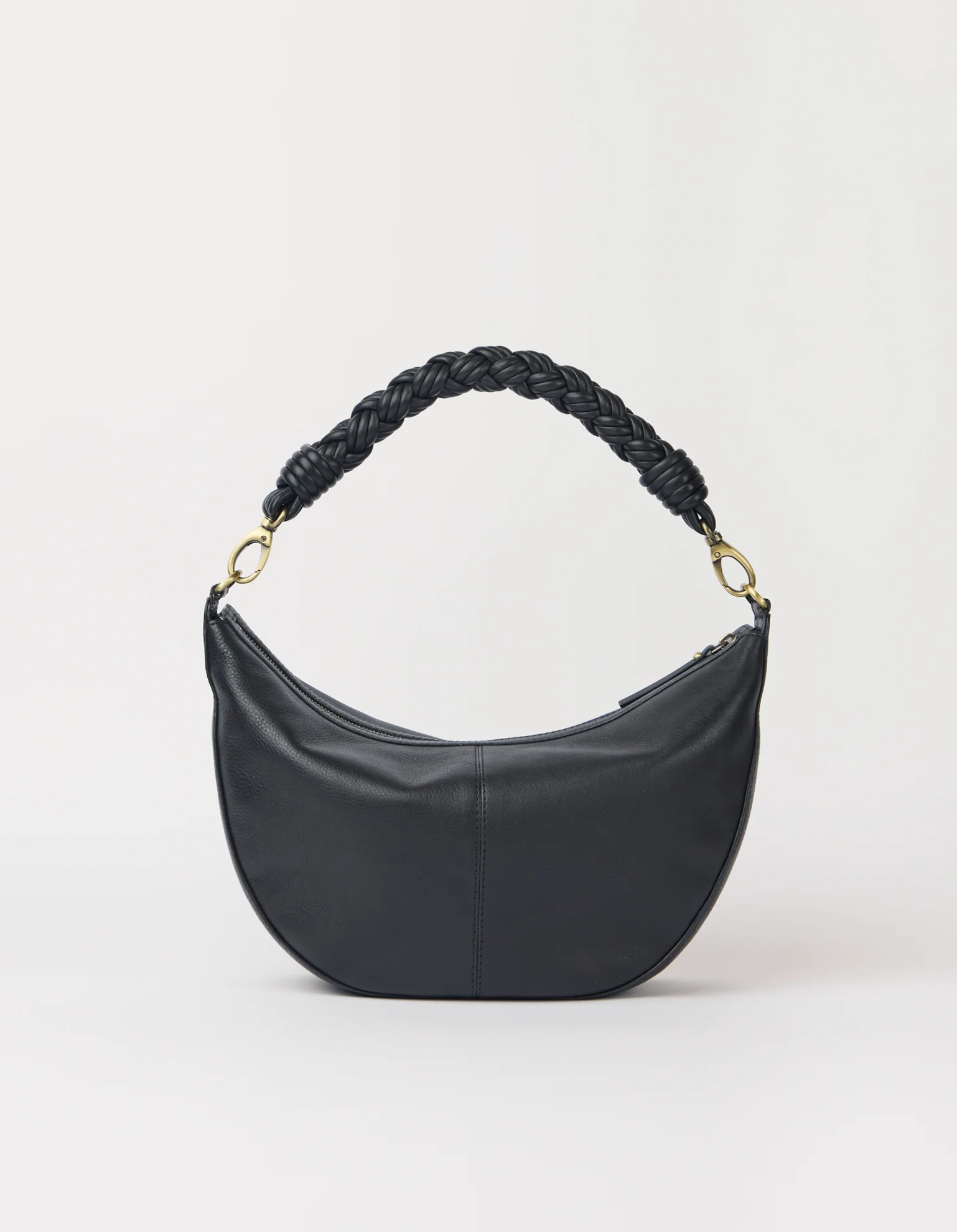 Leo Maxi Twisted Handle - Black Soft Grain Leather - Image 3