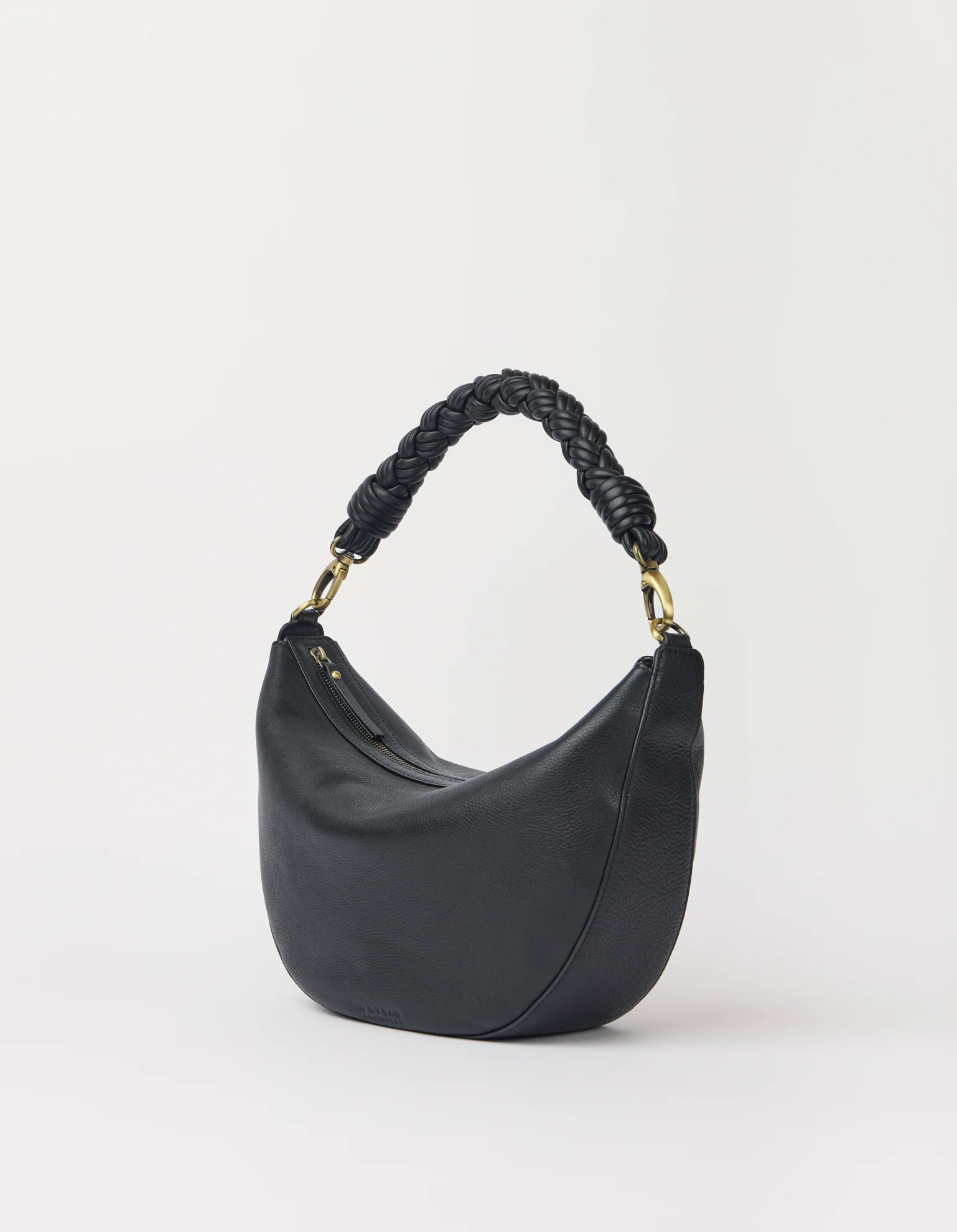 Leo Maxi Twisted Handle - Black Soft Grain Leather - Image 4