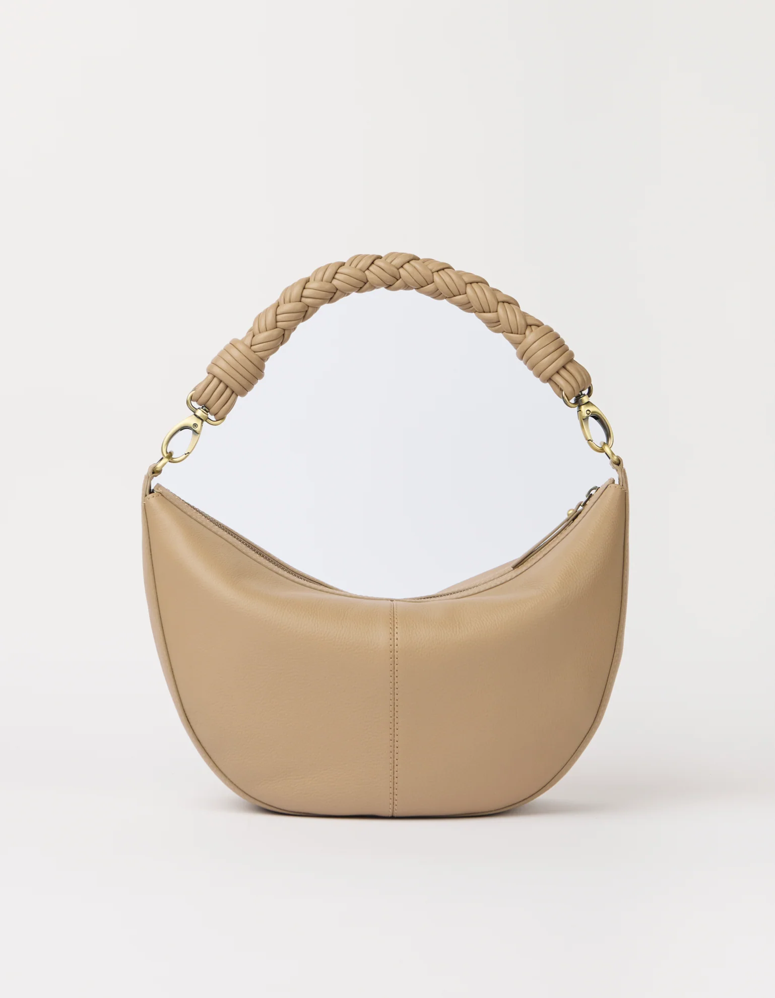 Leo Maxi Twisted Handle - Dark Sand Soft Grain Leather - Image 3