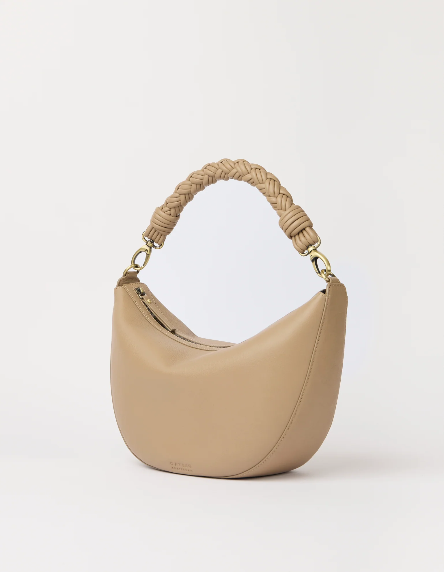 Leo Maxi Twisted Handle - Dark Sand Soft Grain Leather - Image 4