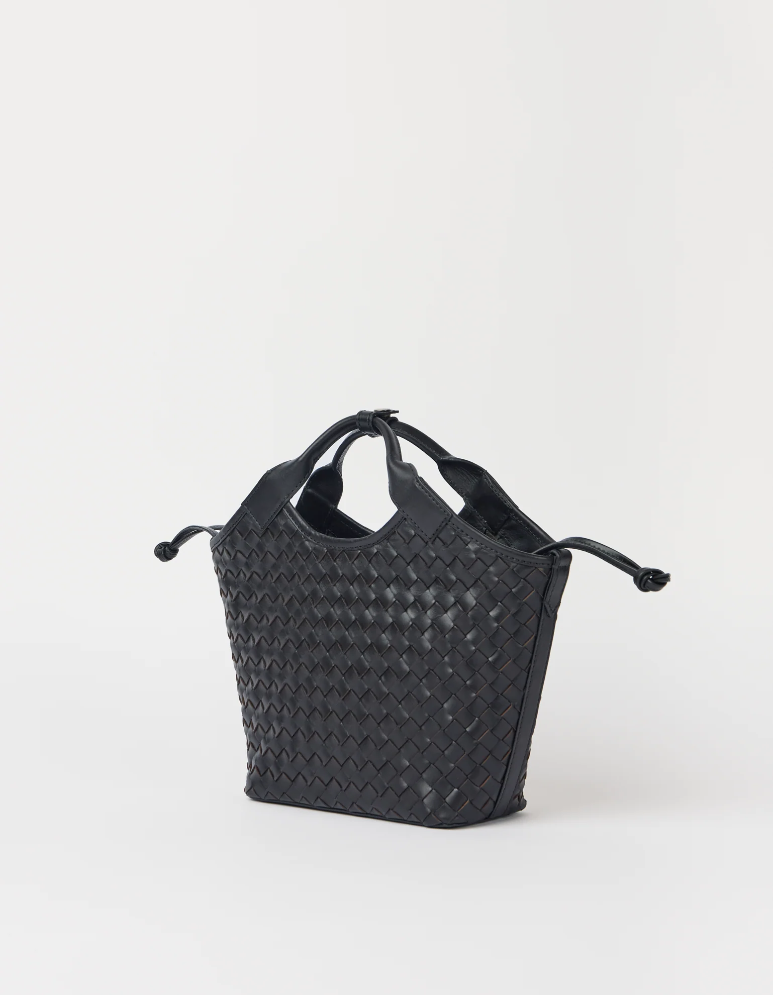 Mara Midi - Black Woven Classic Leather - Image 3