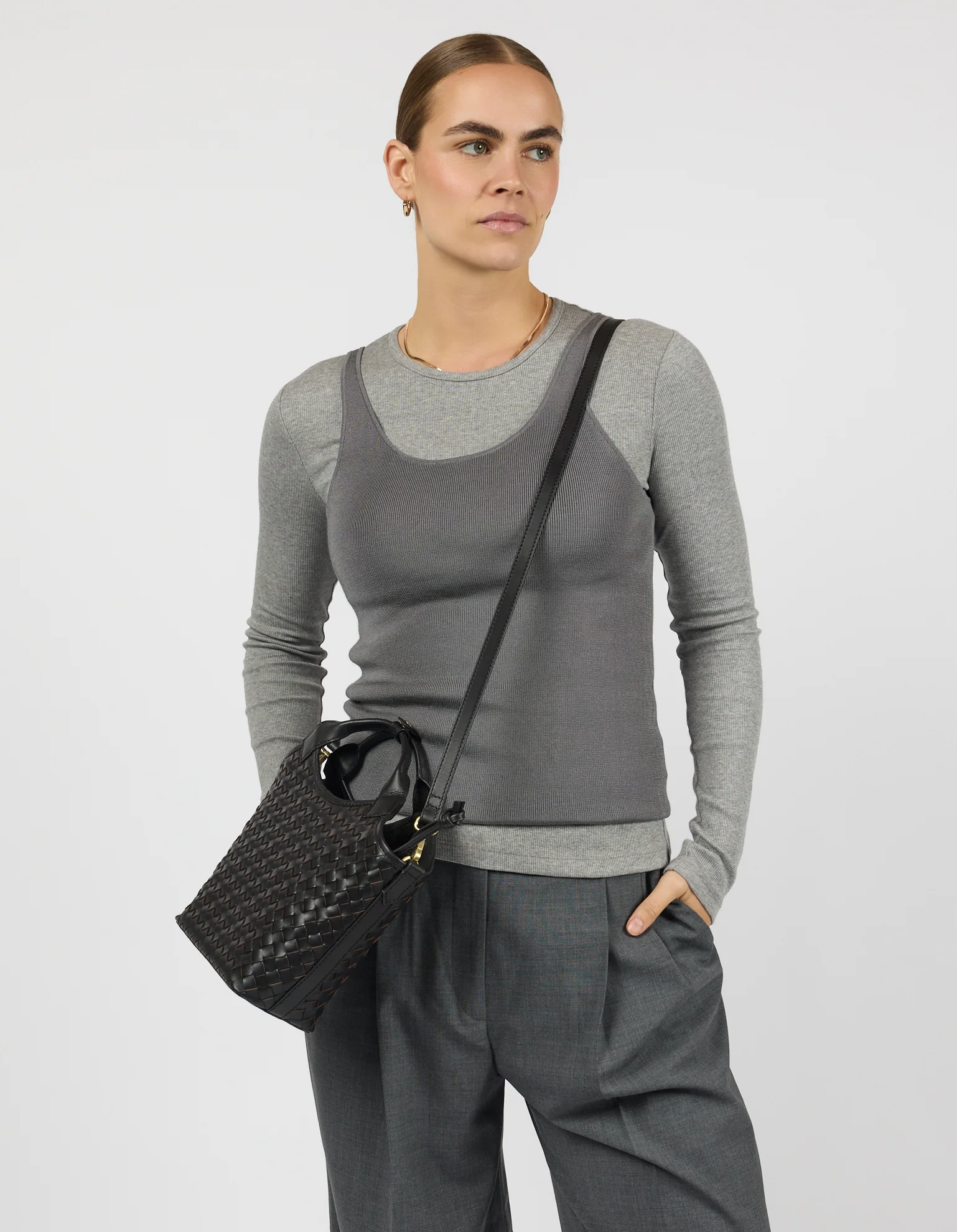 Mara Midi - Black Woven Classic Leather - Image 8