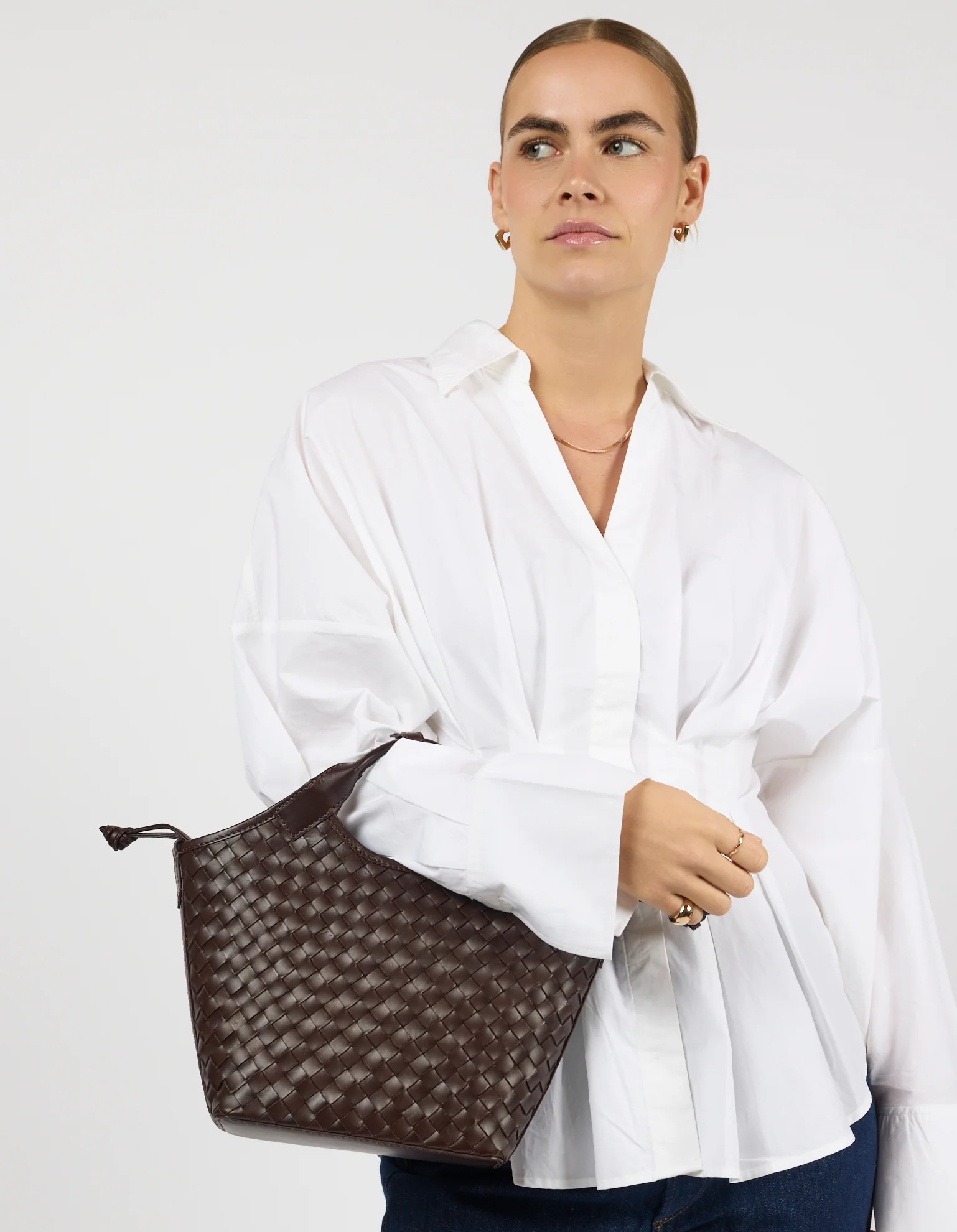 Mara Midi - Chocolate Woven Classic Leather - Image 5