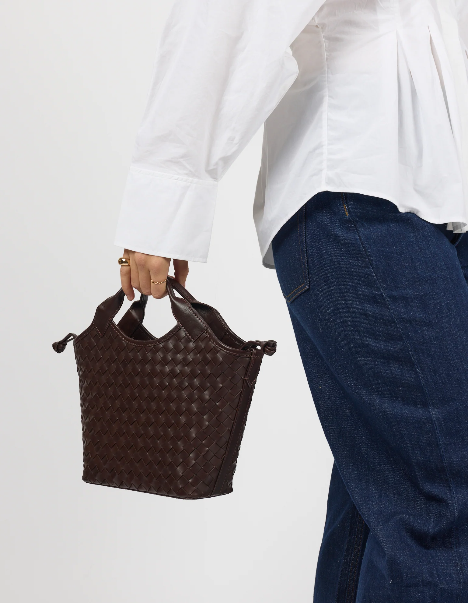 Mara Midi - Chocolate Woven Classic Leather - Image 6