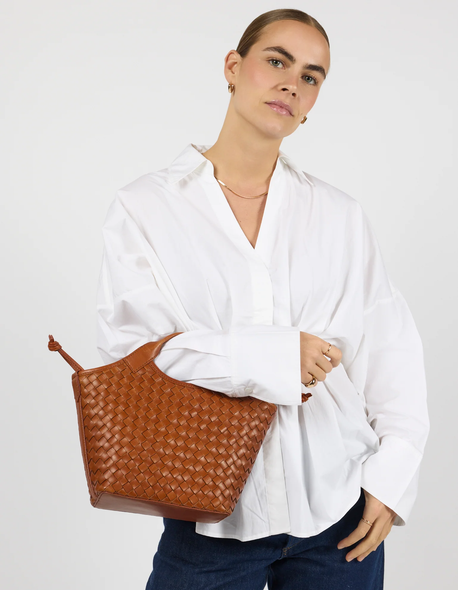 Mara Midi - Cognac Woven Classic Leather - Image 5
