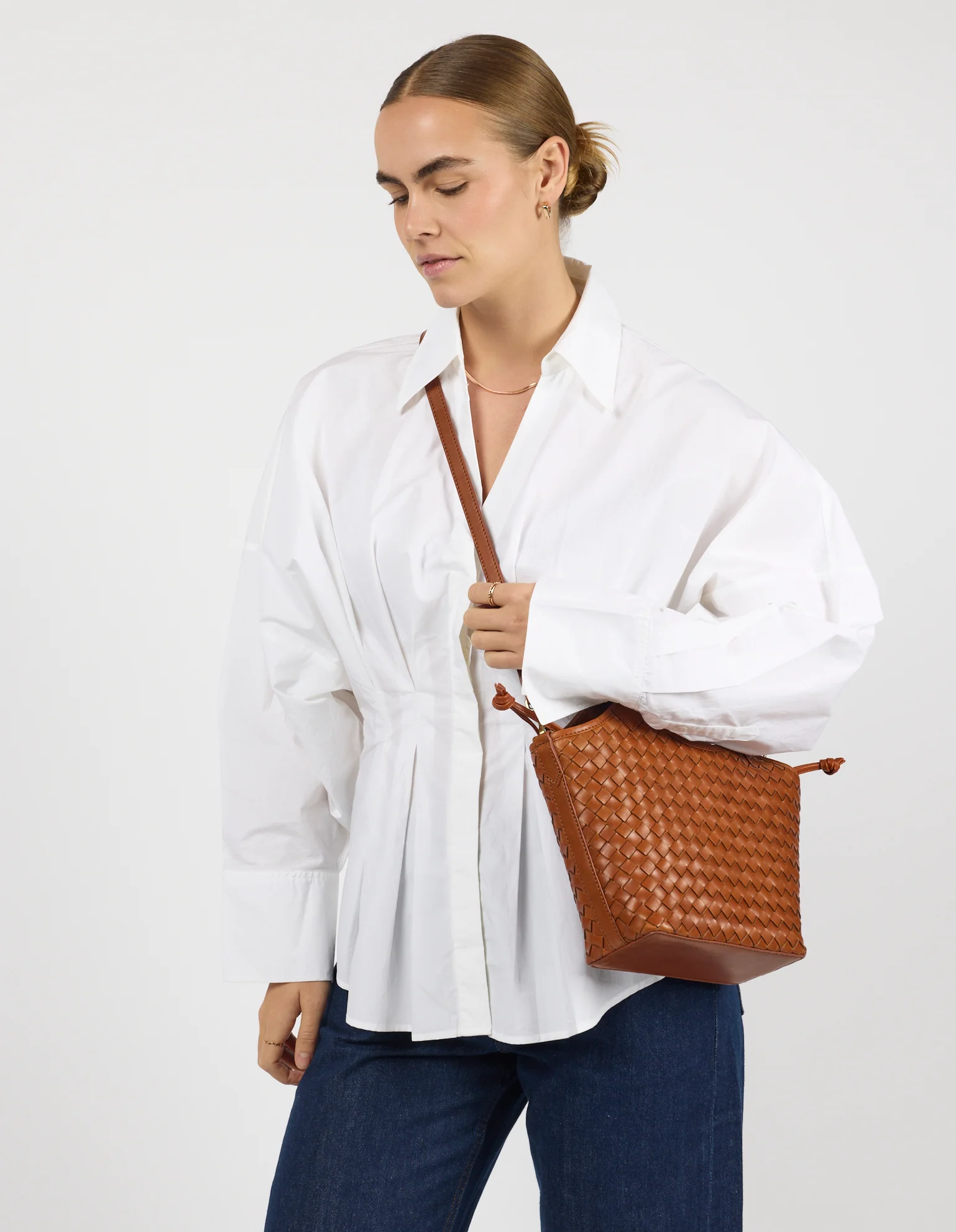 Mara Midi - Cognac Woven Classic Leather - Image 6