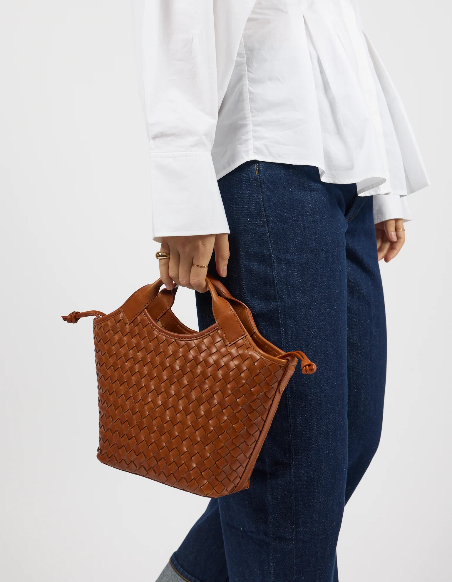 Mara Midi - Cognac Woven Classic Leather - Image 8