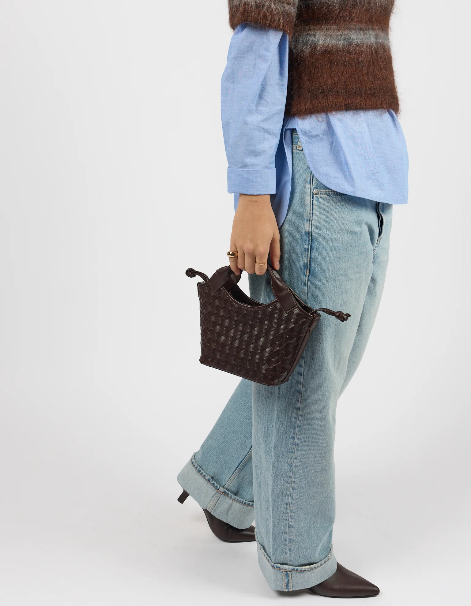 Mara Mini - Chocolate Woven Classic Leather - Image 6