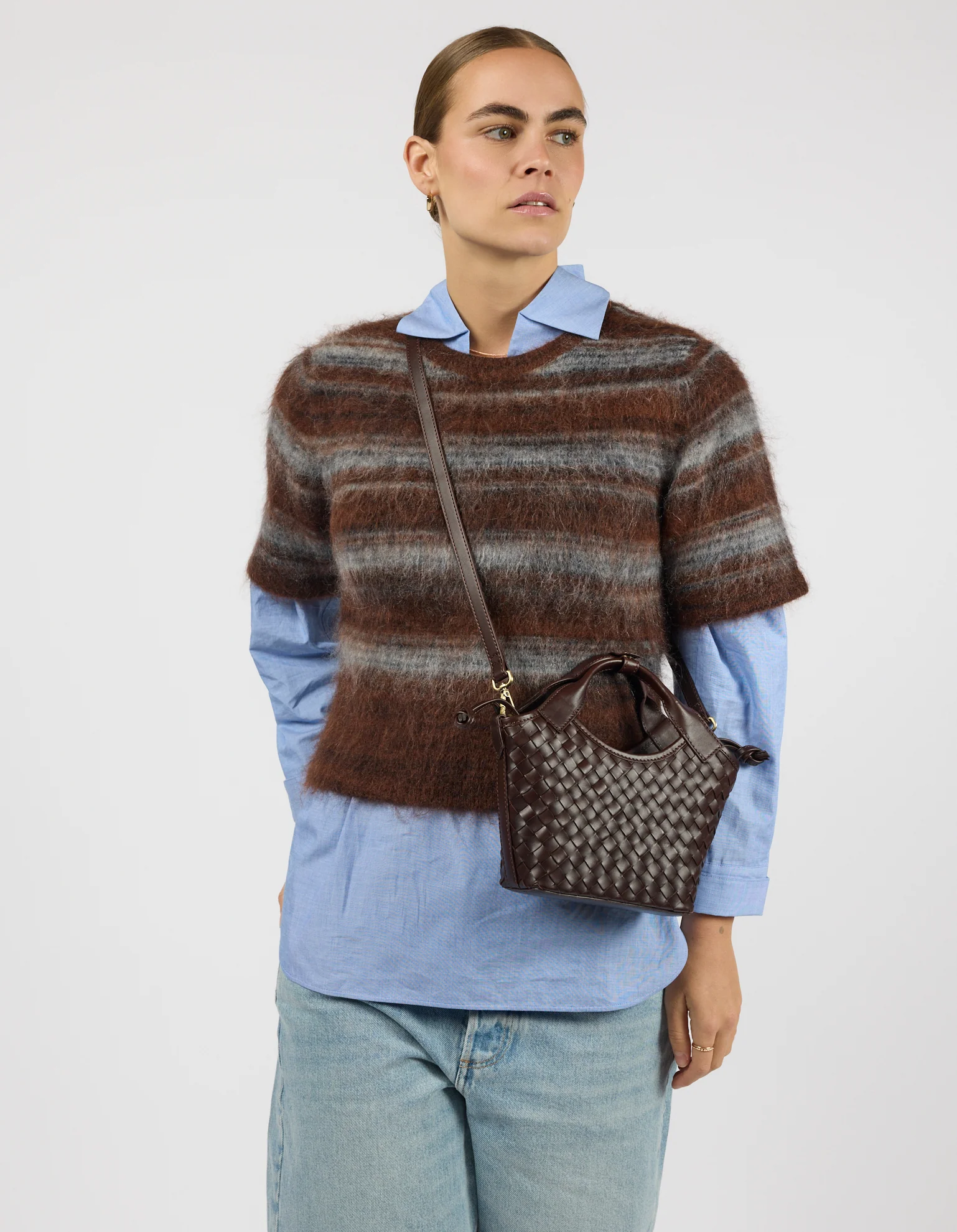 Mara Mini - Chocolate Woven Classic Leather - Image 7