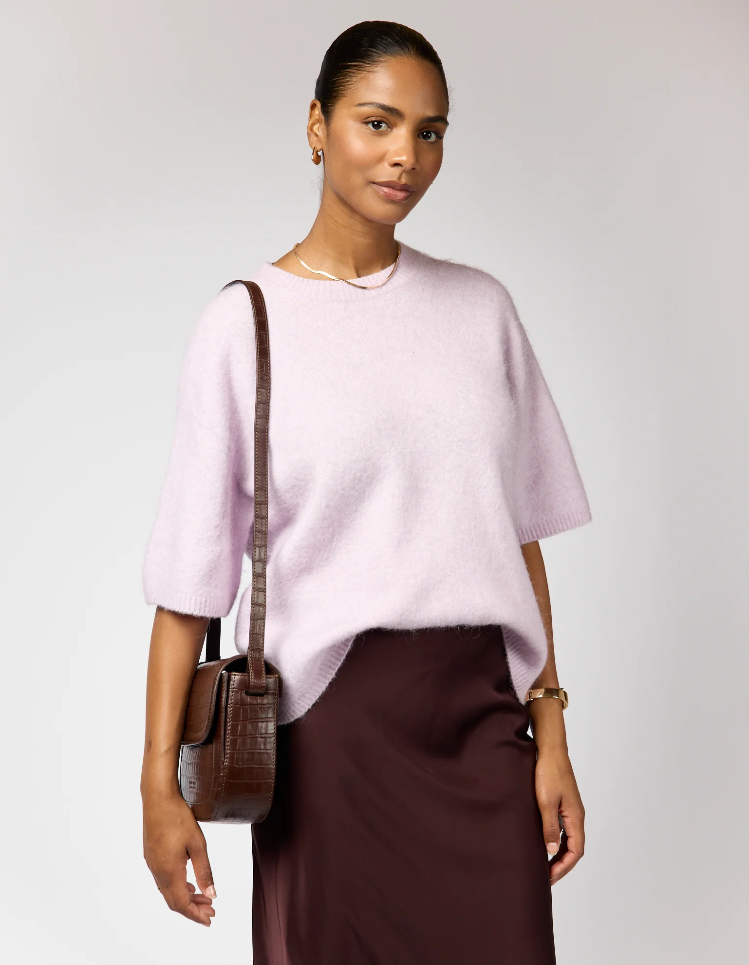 Nina - Chocolate Croco Print Leather - Image 7