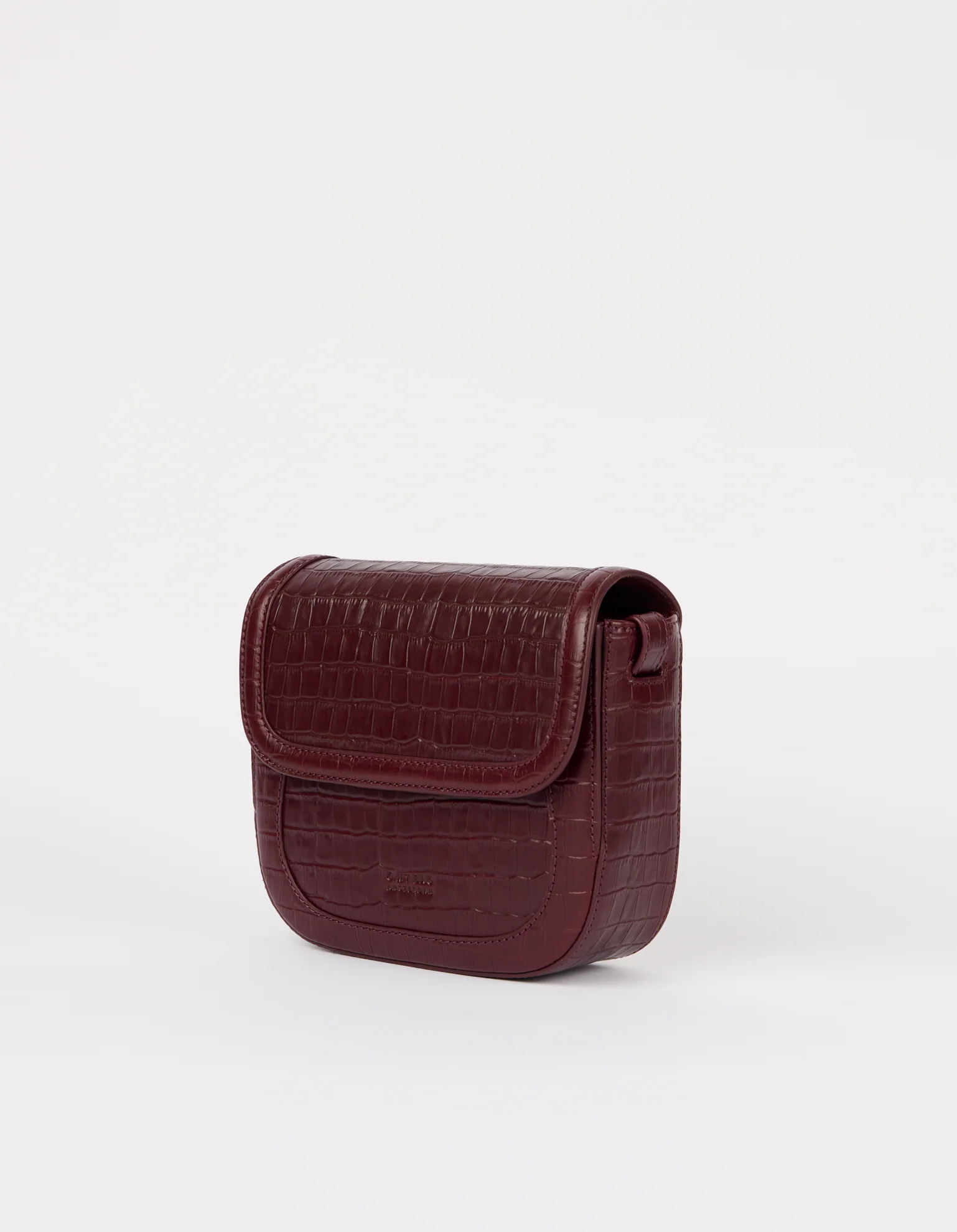 Nina - Dark Cherry Croco Print Leather - Image 3