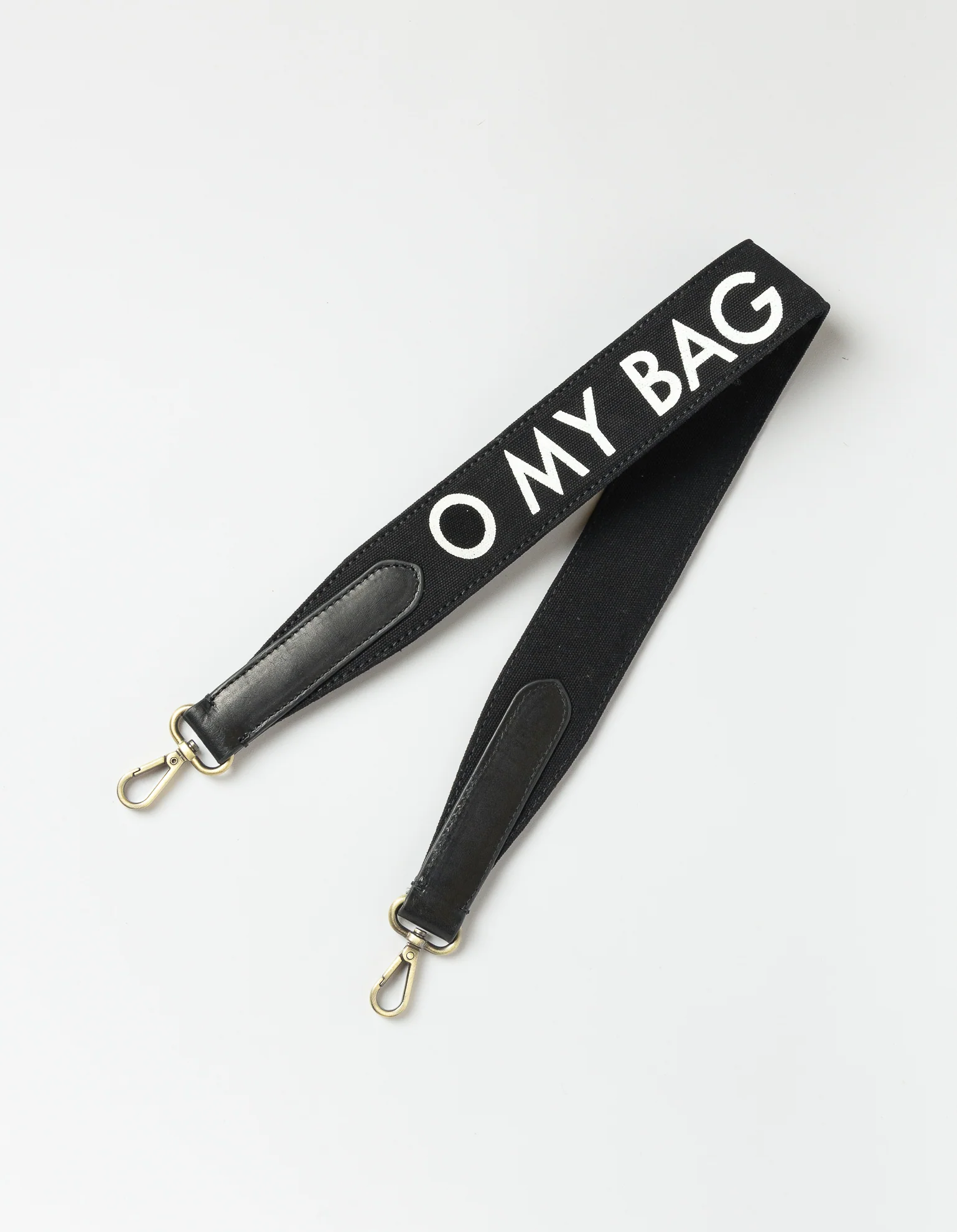 Shoulder Canvas Logo Strap - Black & Black Classic Leather