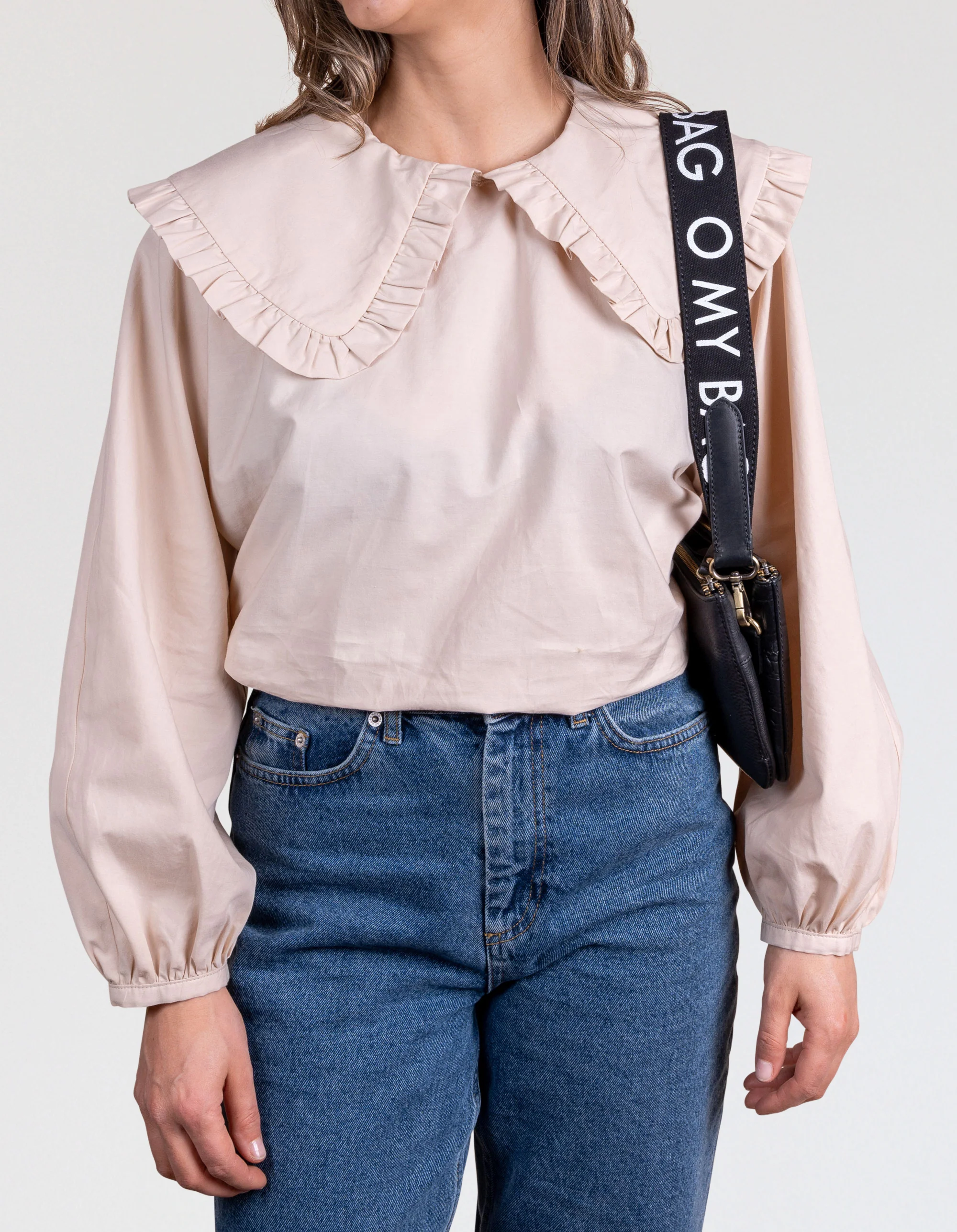 Shoulder Canvas Logo Strap - Black & Black Classic Leather - Image 3