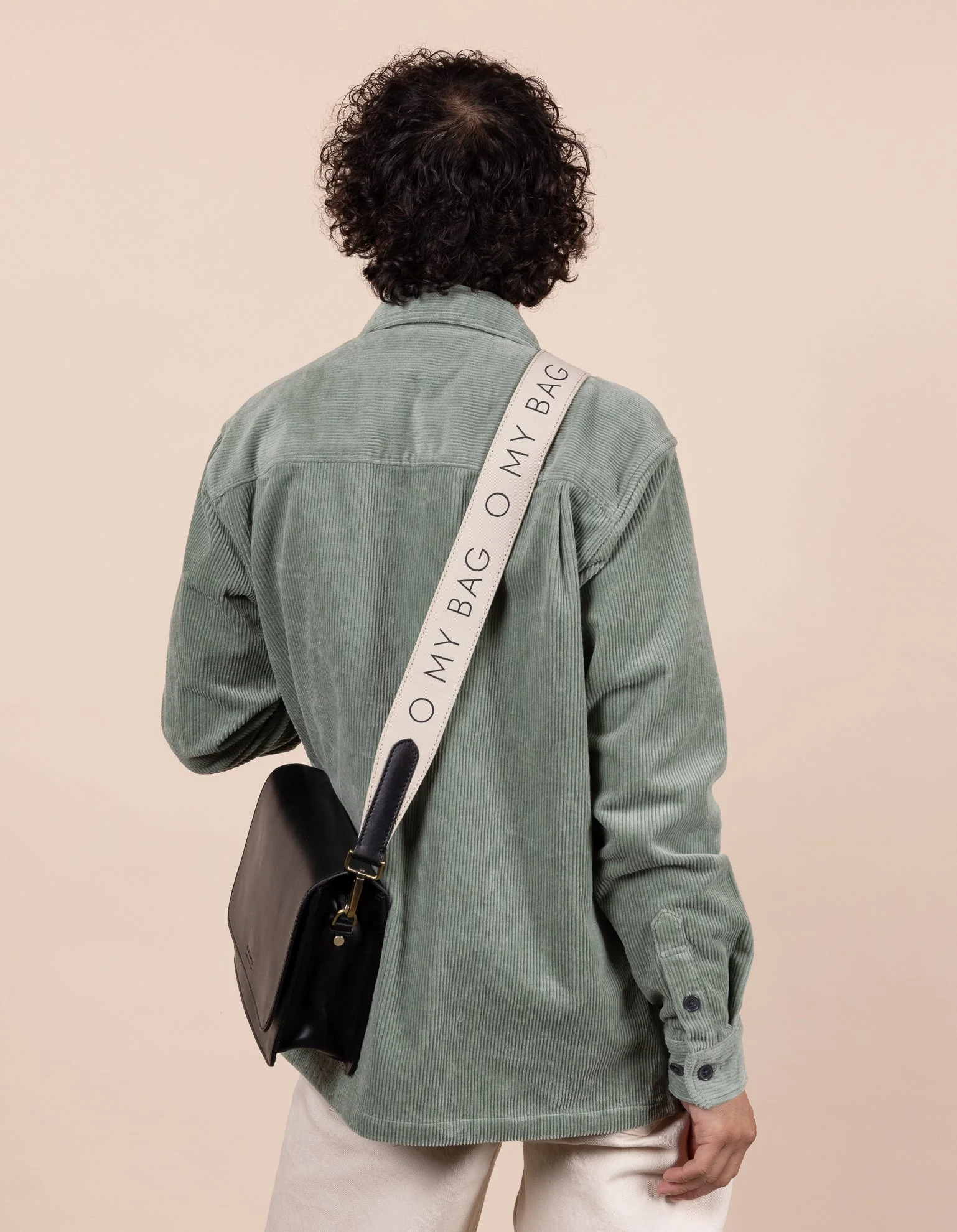 Perfectly Imperfect Canvas Logo Strap - White & Black Classic Leather - Image 5