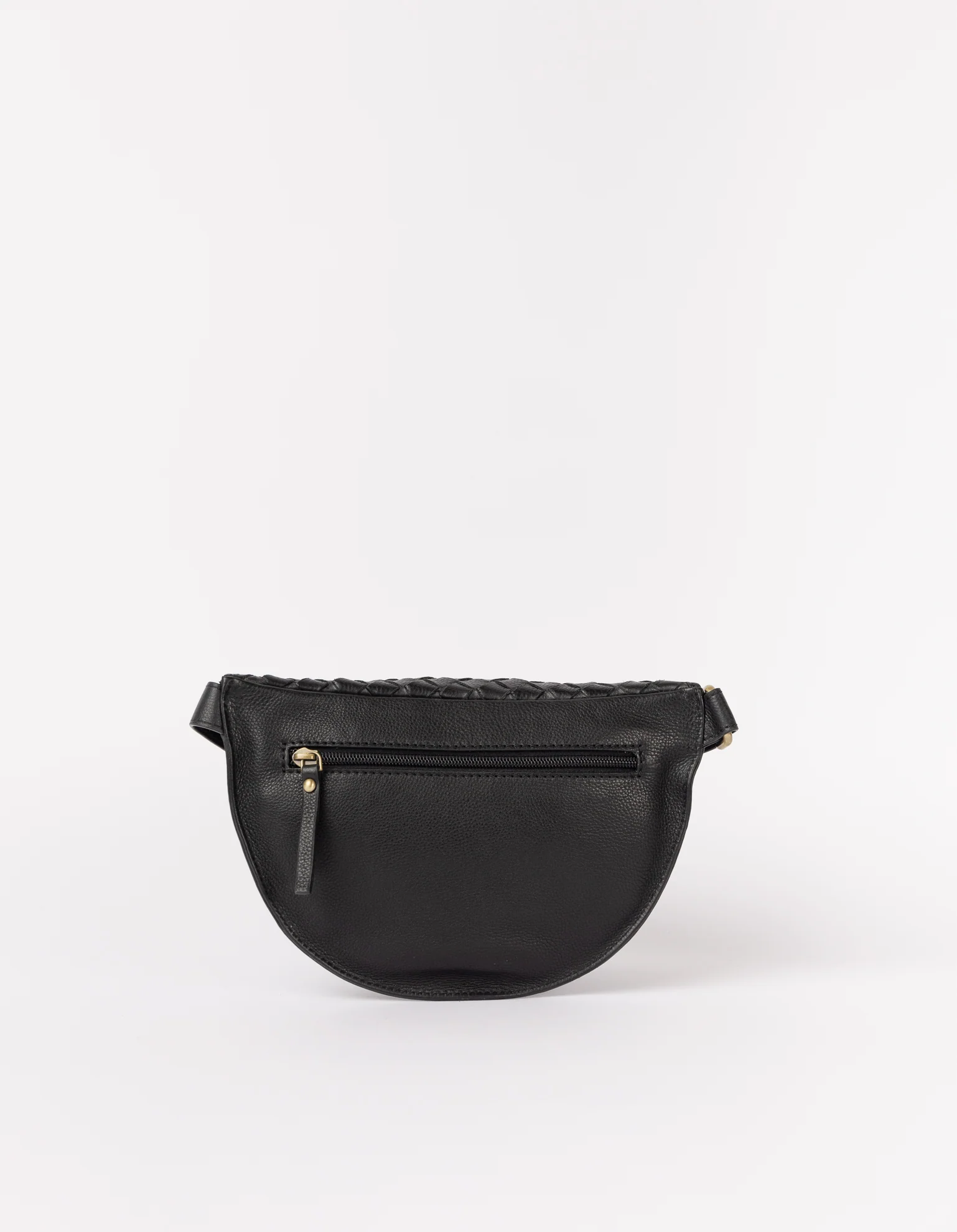 Ray Bumbag - Black Woven Soft Grain Leather - Image 2