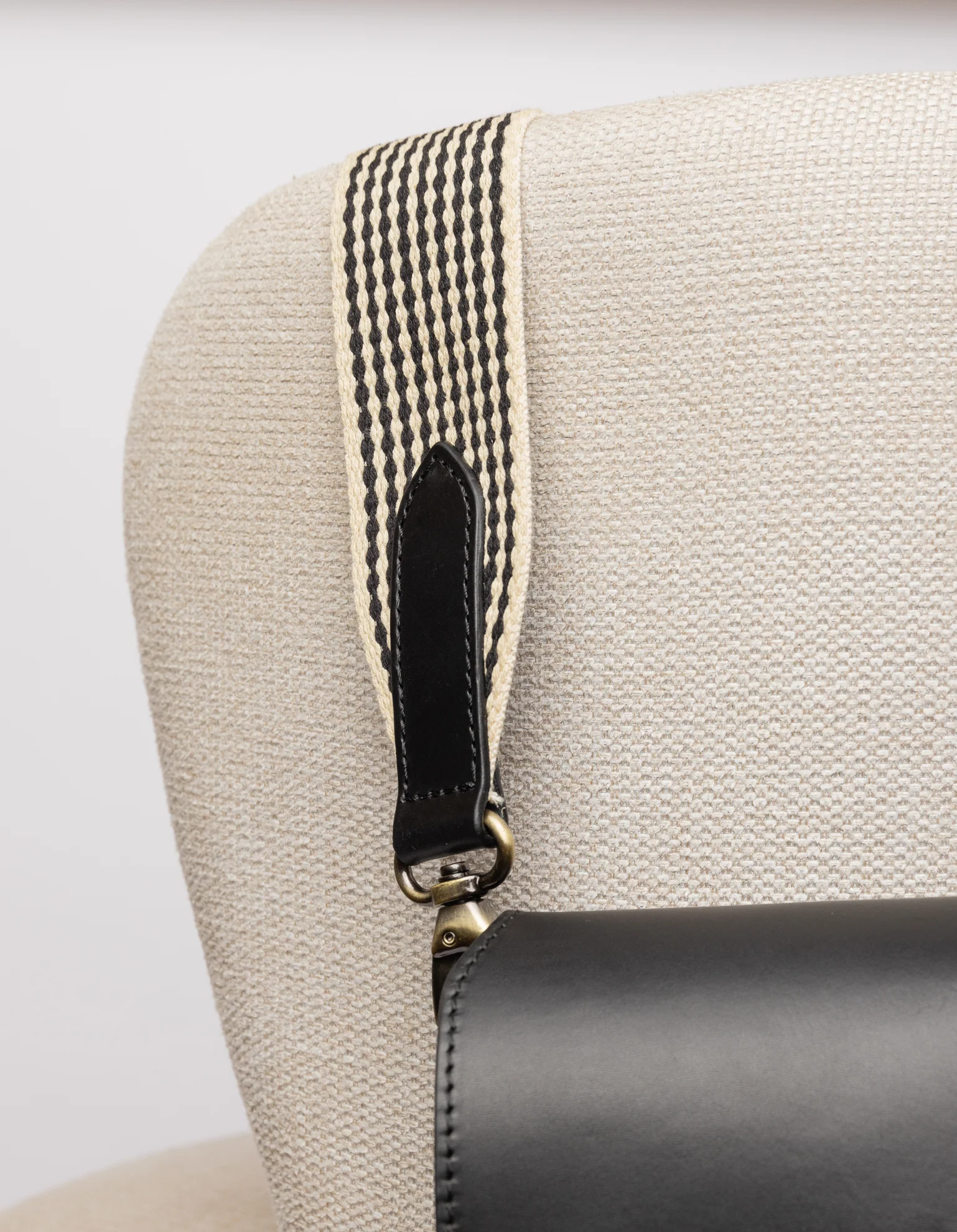 Checkered Webbing Strap - Black Classic Leather - Image 4